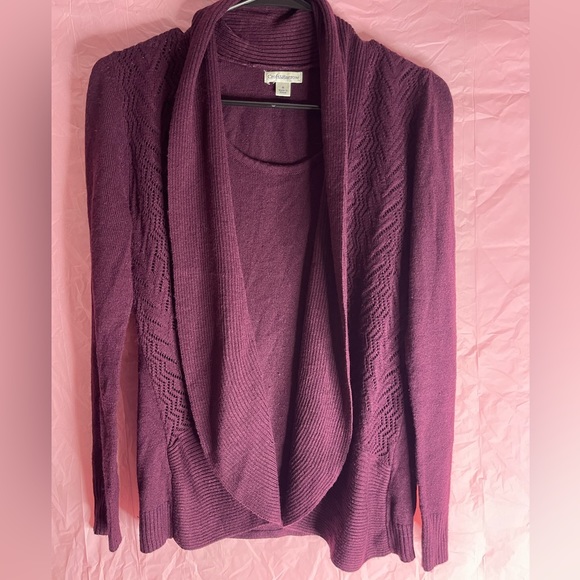 Croft & Barrow women’s small purple cardigan with extra layer - Picture 1 of 5